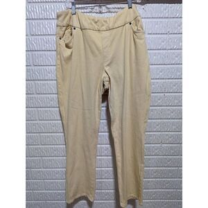 Coldwater Creek Women's Yellow Straight-Leg Stretch Pull-On Jeans Size 18